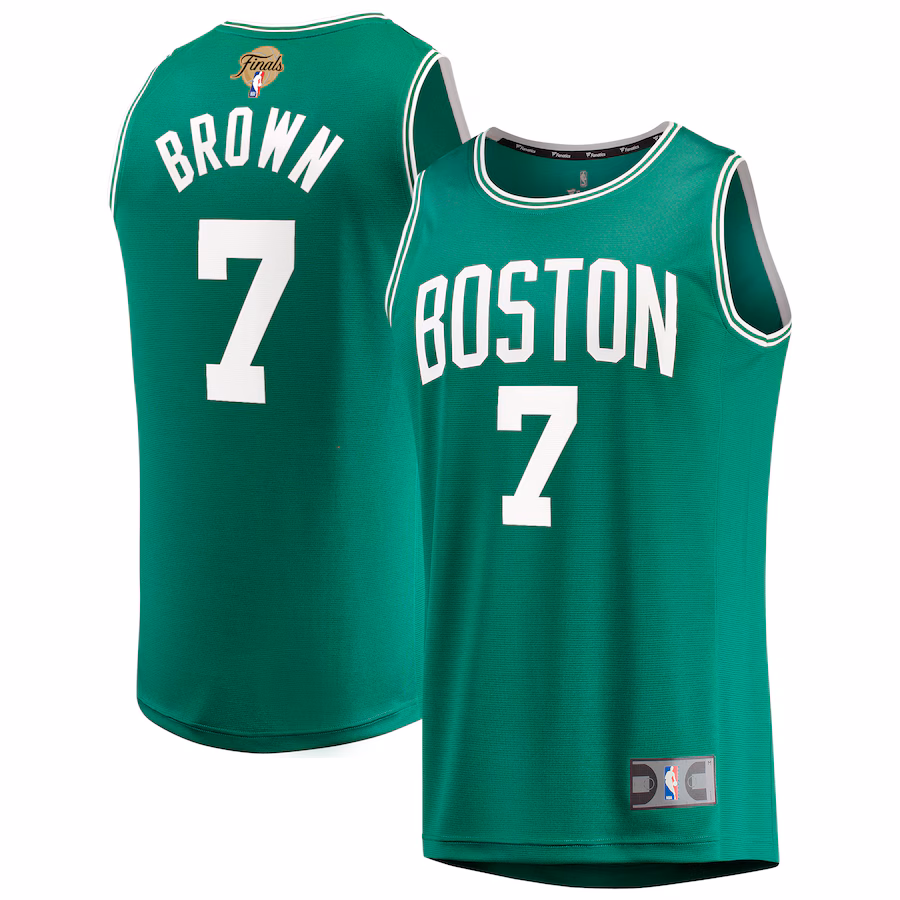 Youth Boston Celtics Jaylen Brown Fanatics Kelly Green 2024 NBA Finals Fast Break Replica Player Jersey - Icon Edition - Puhuasuan