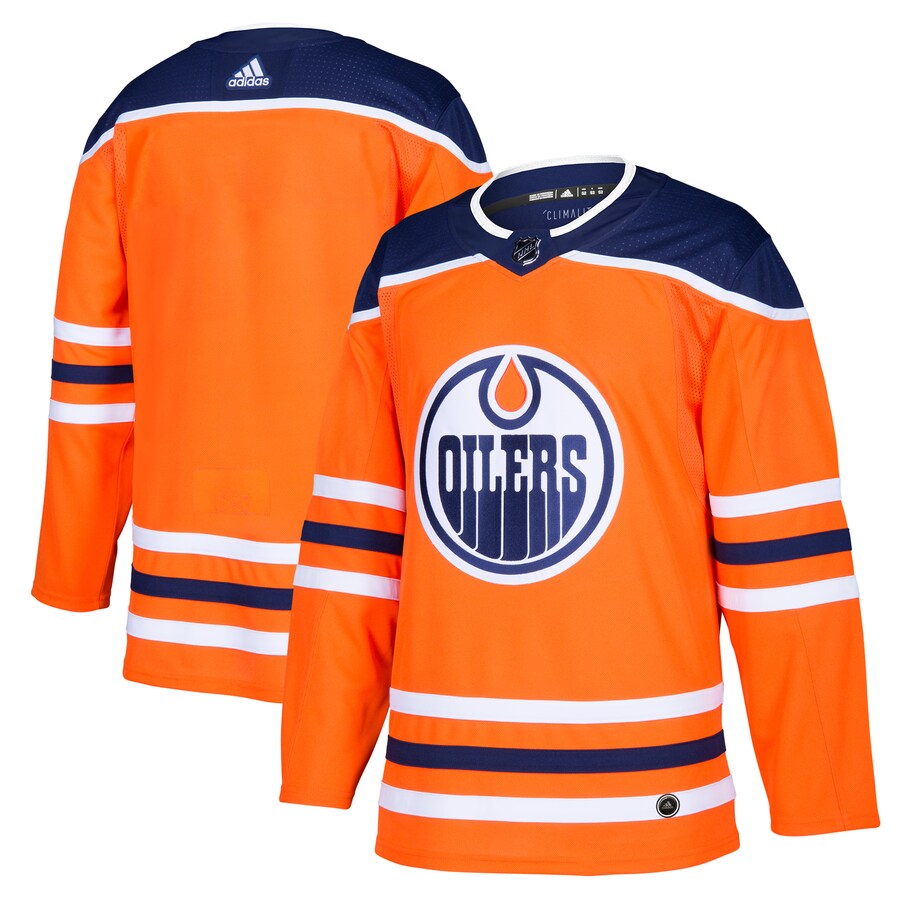 Men's Edmonton Oilers adidas Orange Home Authentic Blank Jersey - Puhuasuan
