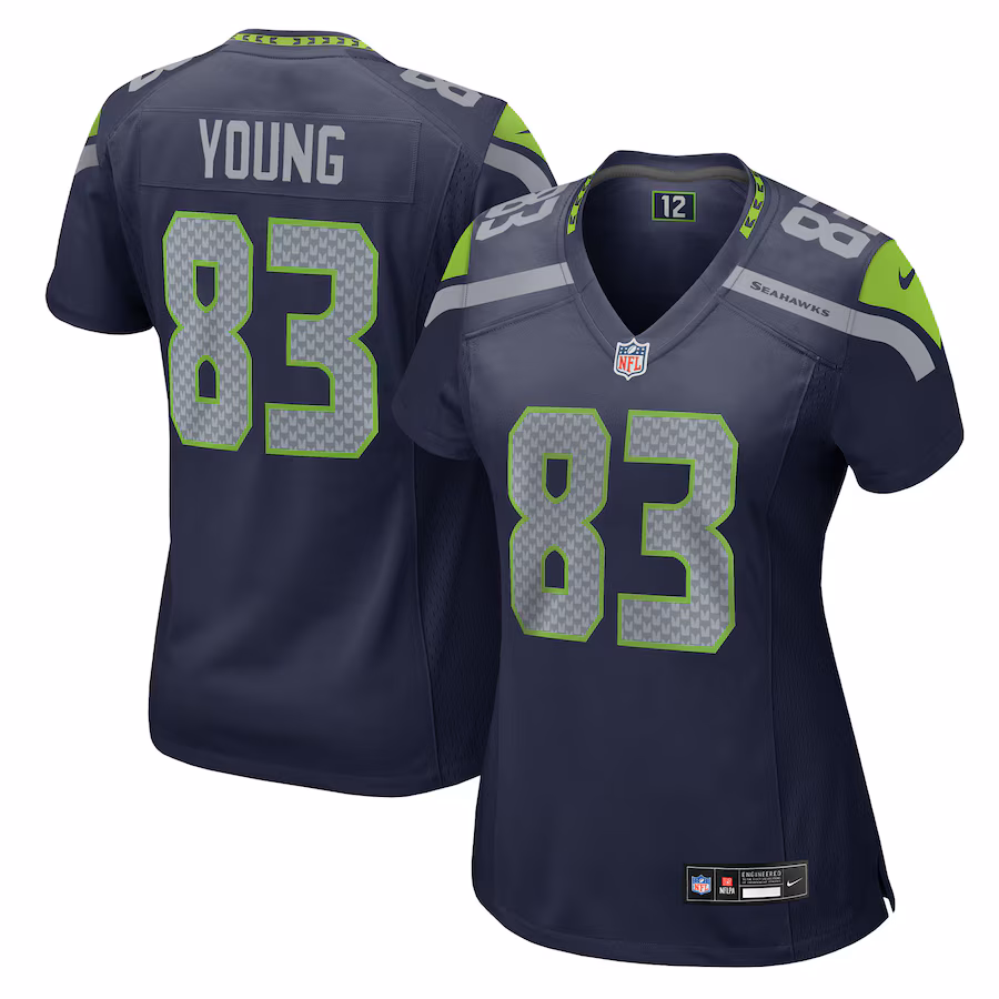 Women's Seattle Seahawks Dareke Young Nike College Navy Team Game Jersey - Puhuasuan