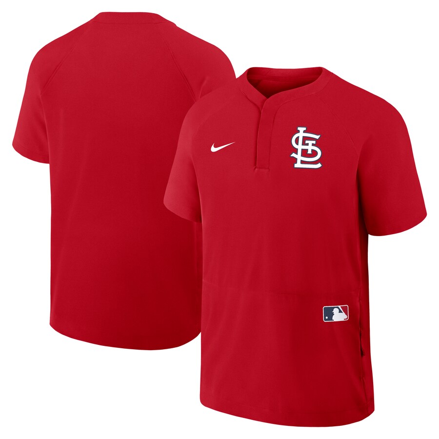 Men's St. Louis Cardinals Nike Red Authentic Collection Raglan Short Sleeve Windshirt - Puhuasuan