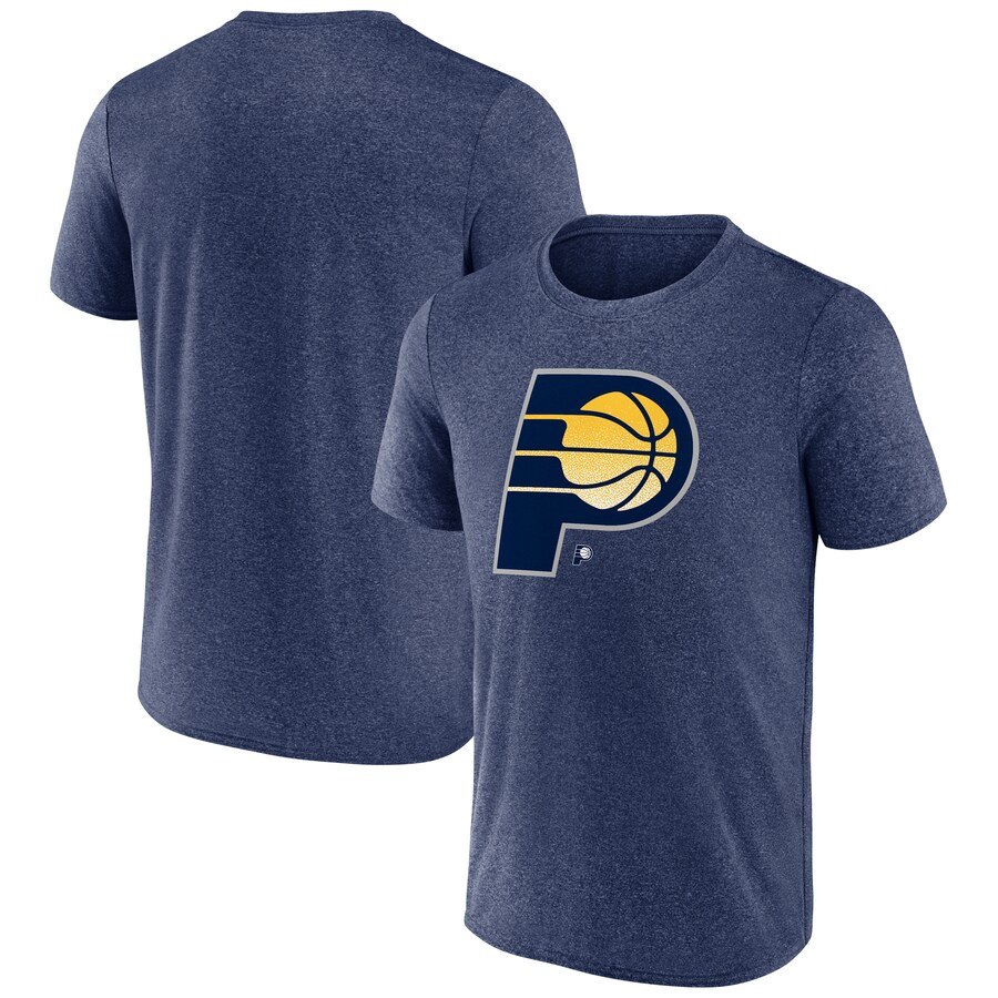 Men's Indiana Pacers Fanatics Heather Navy Iconic Overtime T-Shirt - Puhuasuan