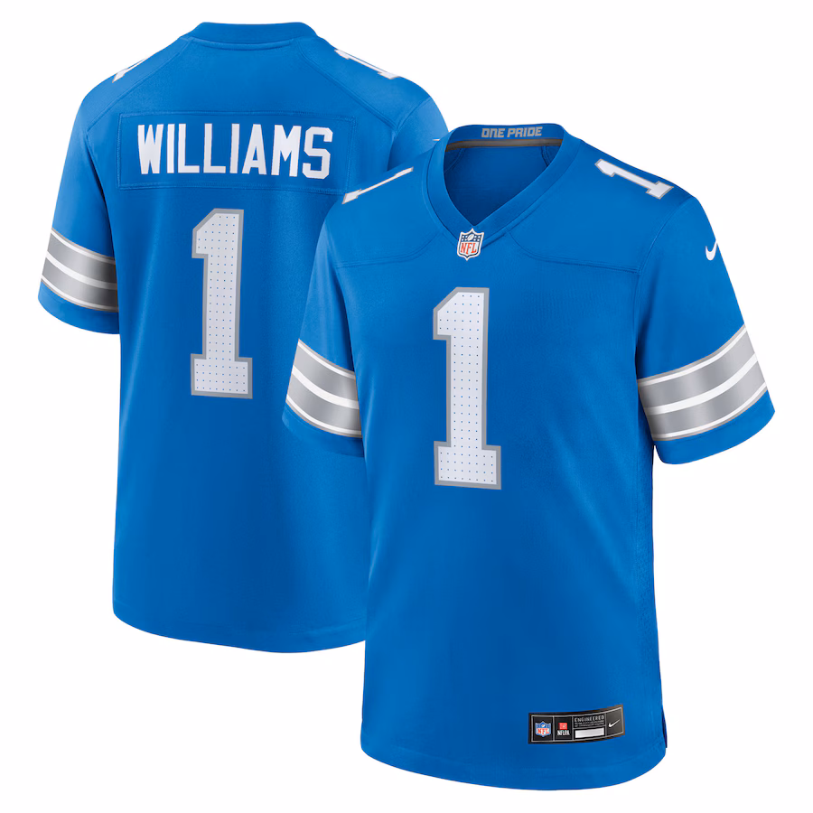 Men's Detroit Lions Jameson Williams Nike Blue Game Player Jersey - Puhuasuan