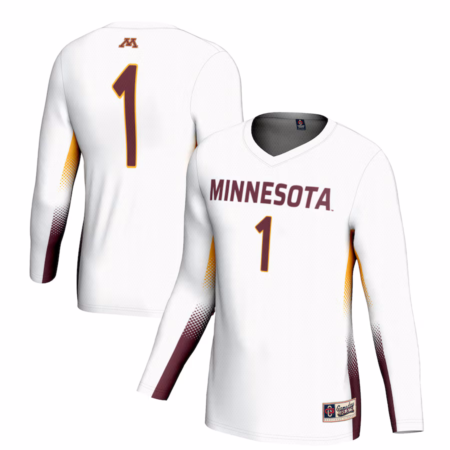 Youth GameDay Greats #1 White Minnesota Golden Gophers Lightweight Women's Volleyball Jersey - Puhuasuan