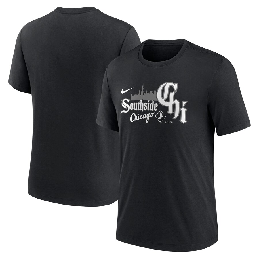 Men's Chicago White Sox Nike Black City Connect Tri-Blend T-Shirt - Puhuasuan