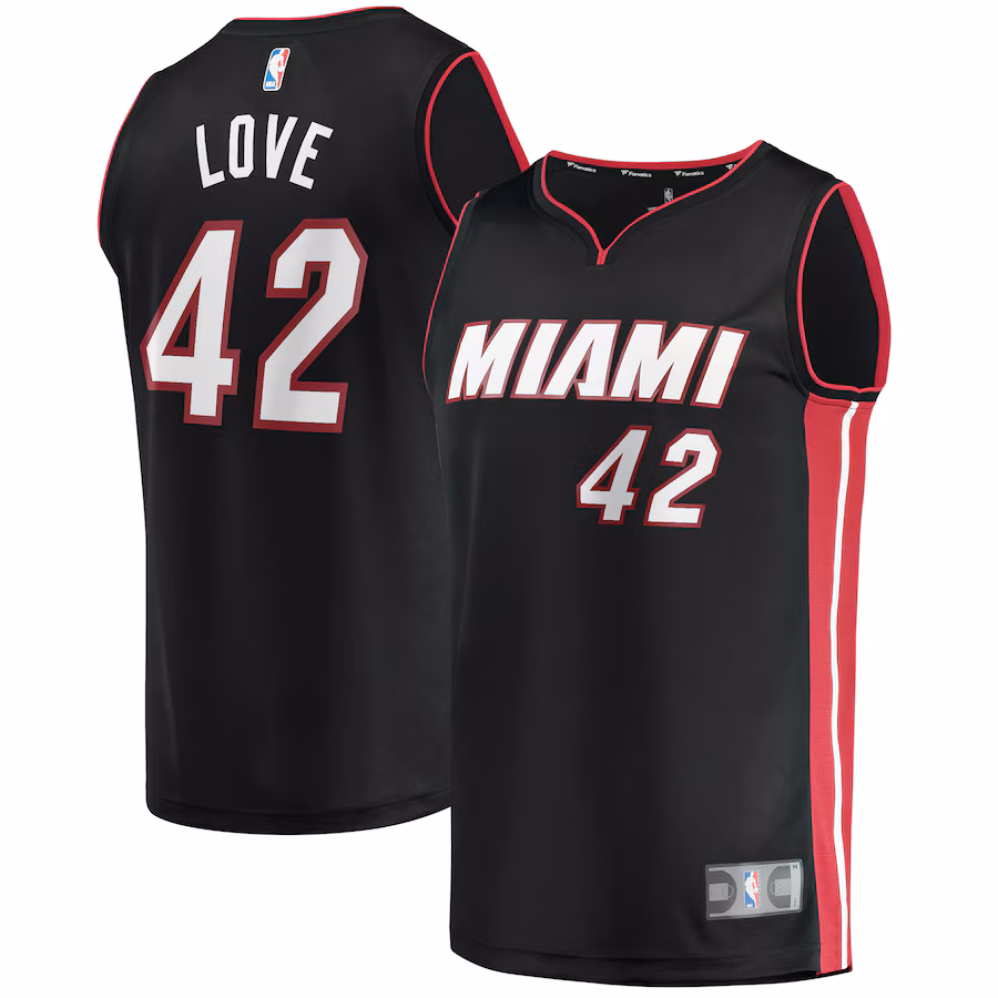 Men's Miami Heat Kevin Love Fanatics Black Fast Break Player Jersey - Icon Edition - Puhuasuan