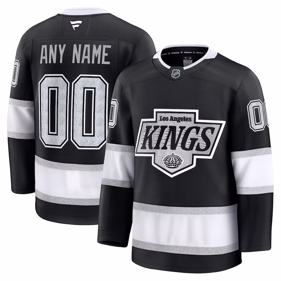 Men's Los Angeles Kings Fanatics Black Home Premium Custom Jersey - Puhuasuan