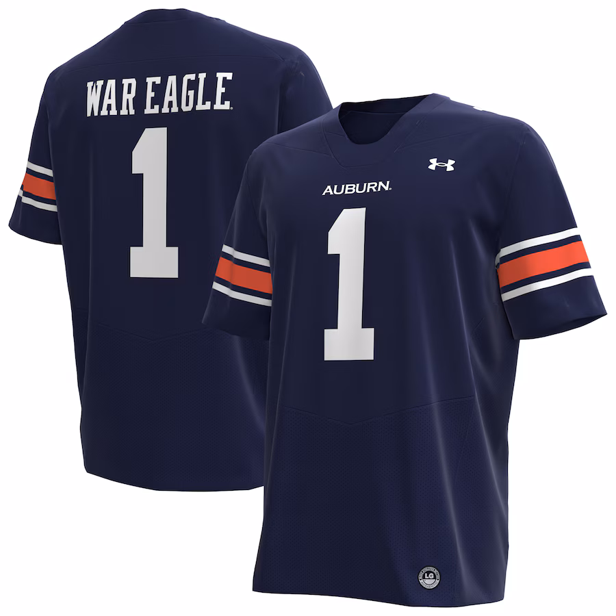 #1 Auburn Tigers Under Armour Replica Football Jersey - Navy - Puhuasuan