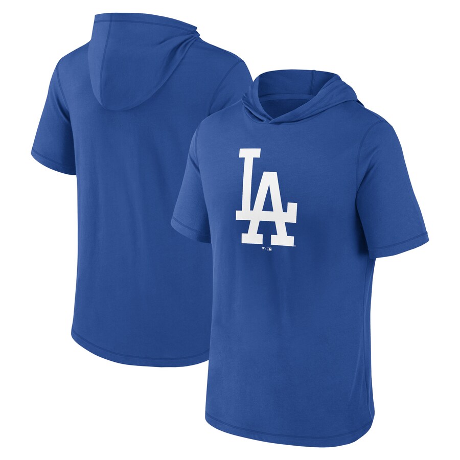 Men's Los Angeles Dodgers Fanatics Royal Short Sleeve Hoodie T-Shirt - Puhuasuan