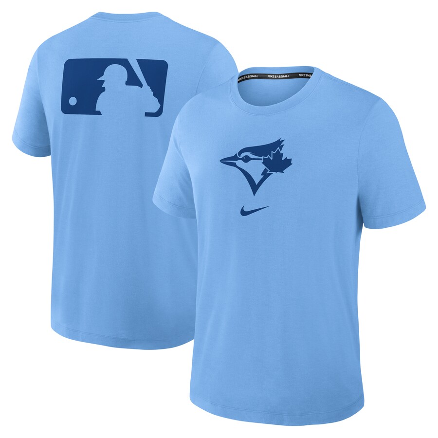 Men's Toronto Blue Jays Nike Powder Blue Authentic Collection Early Work Tri-Blend Performance T-Shirt - Puhuasuan
