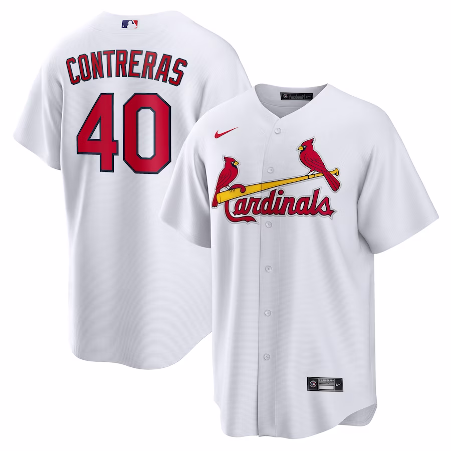 Men's St. Louis Cardinals Willson Contreras Nike White Home Official Replica Player Jersey - Puhuasuan