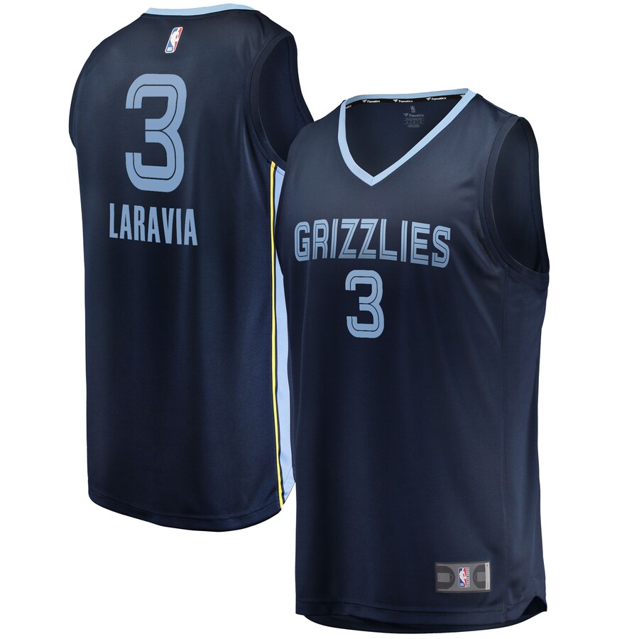 Men's Memphis Grizzlies Jake LaRavia Fanatics Navy Fast Break Replica Player Jersey - Icon Edition - Puhuasuan