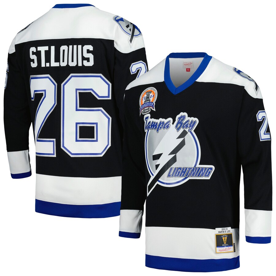 Men's Tampa Bay Lightning Martin St. Louis Mitchell & Ness Black 2003 Blue Line Player Jersey - Puhuasuan