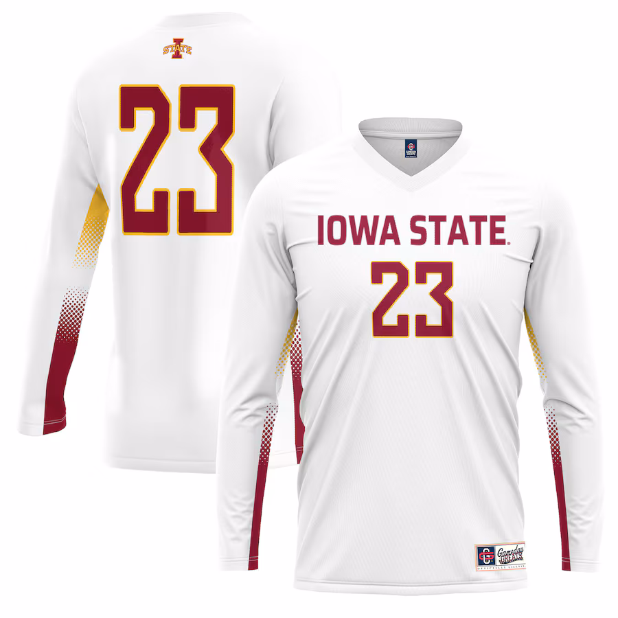 #23 Iowa State Cyclones GameDay Greats Youth Lightweight Women's Volleyball Jersey - White - Puhuasuan