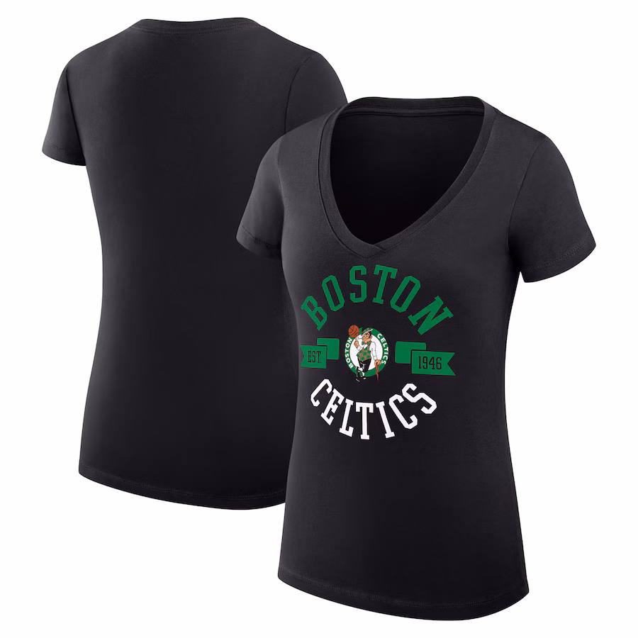 Women's Boston Celtics G-III 4Her by Carl Banks Black Large City Logo Fitted V-Neck T-Shirt - Puhuasuan