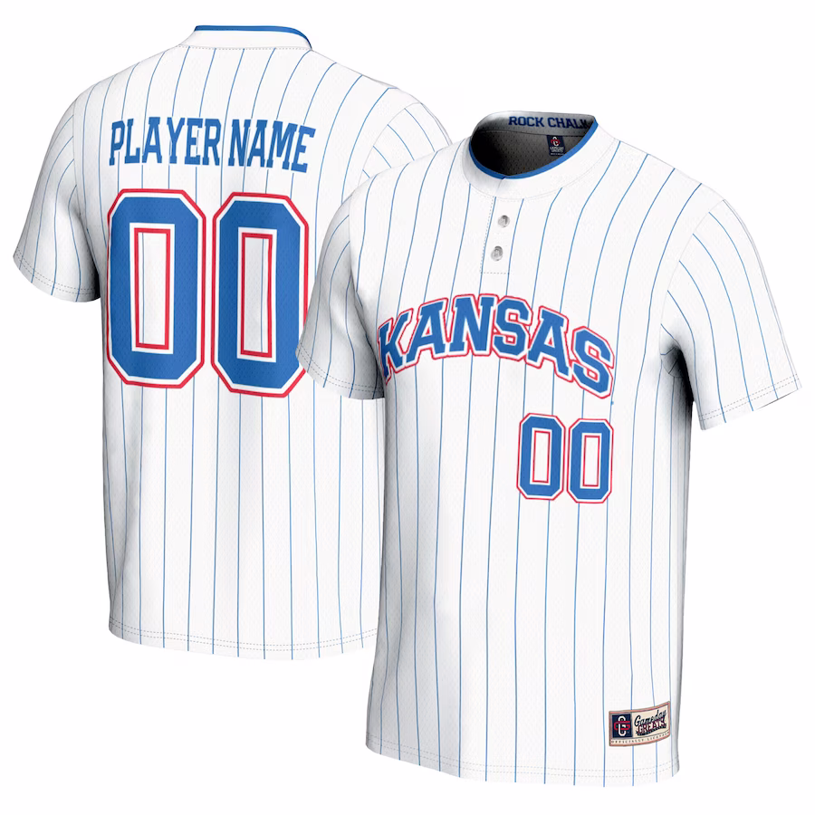 Kansas Jayhawks GameDay Greats Youth NIL Pick-A-Player Lightweight Softball Jersey - White - Puhuasuan