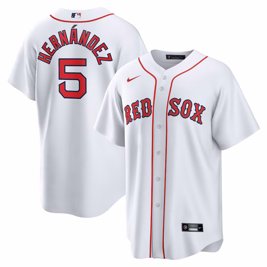 Men's Boston Red Sox Enrique Hernandez Nike White Home Official Replica Player Jersey - Puhuasuan