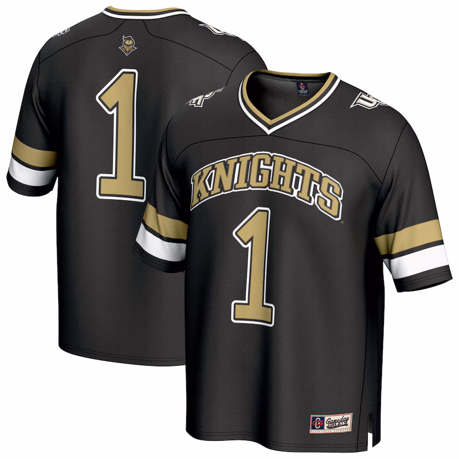 Unisex GameDay Greats #1 Black UCF Knights Lightweight Collegiate Football Fashion Jersey - Puhuasuan
