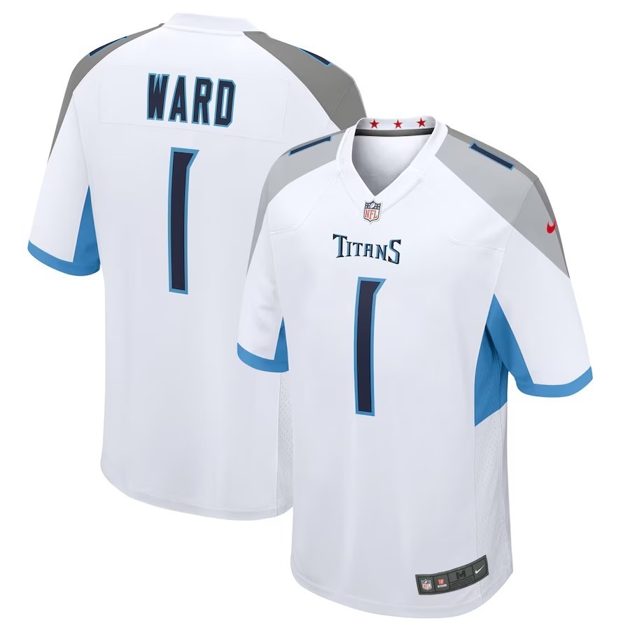 Men's Tennessee Titans Cameron Ward Nike White 2025 NFL Draft First Round Pick Game Jersey - Puhuasuan