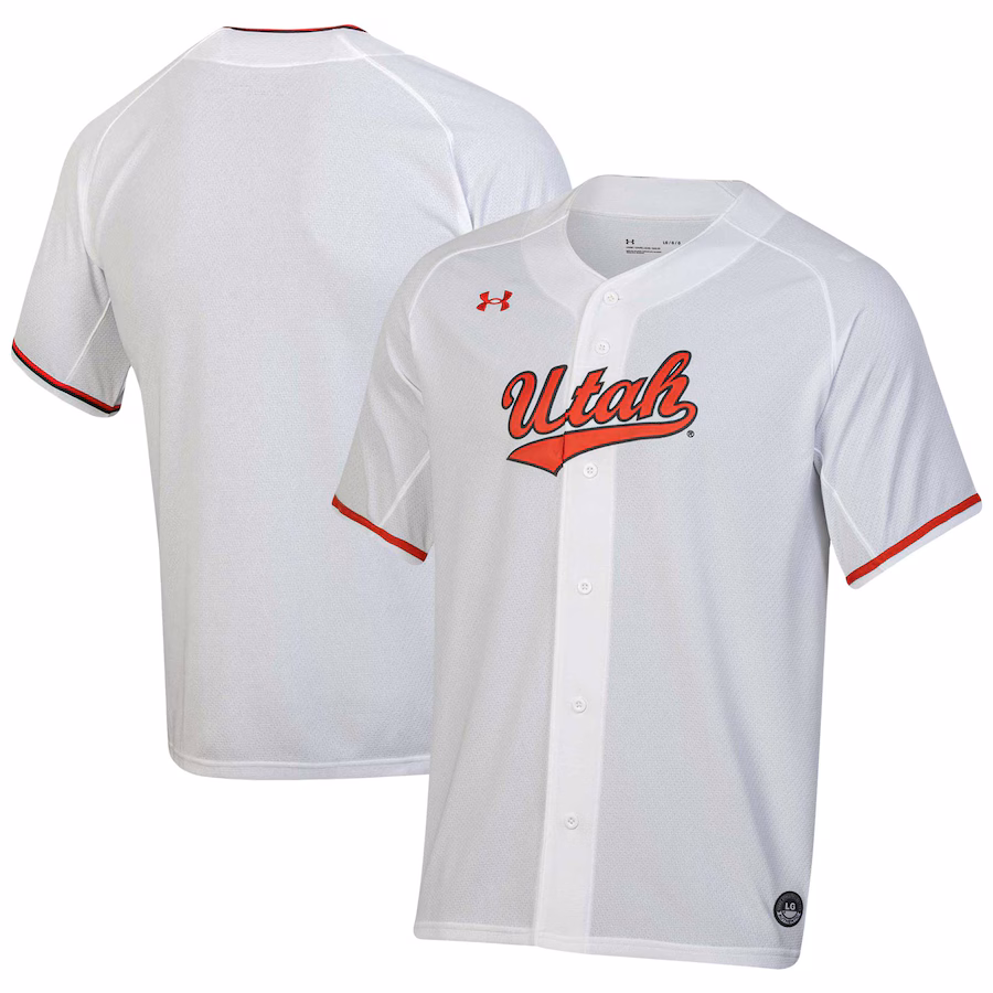 Men's Under Armour White Utah Utes Replica Baseball Jersey - Puhuasuan