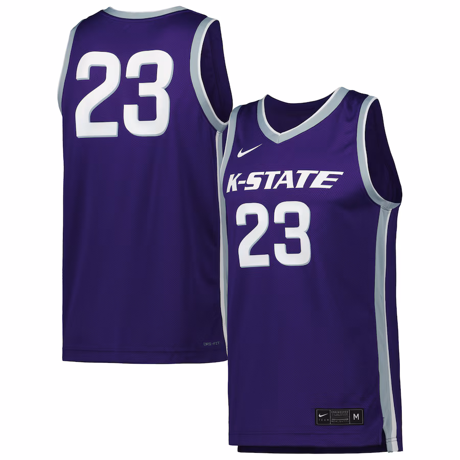 Men's Nike #23 Purple Kansas State Wildcats Replica Basketball Jersey - Puhuasuan