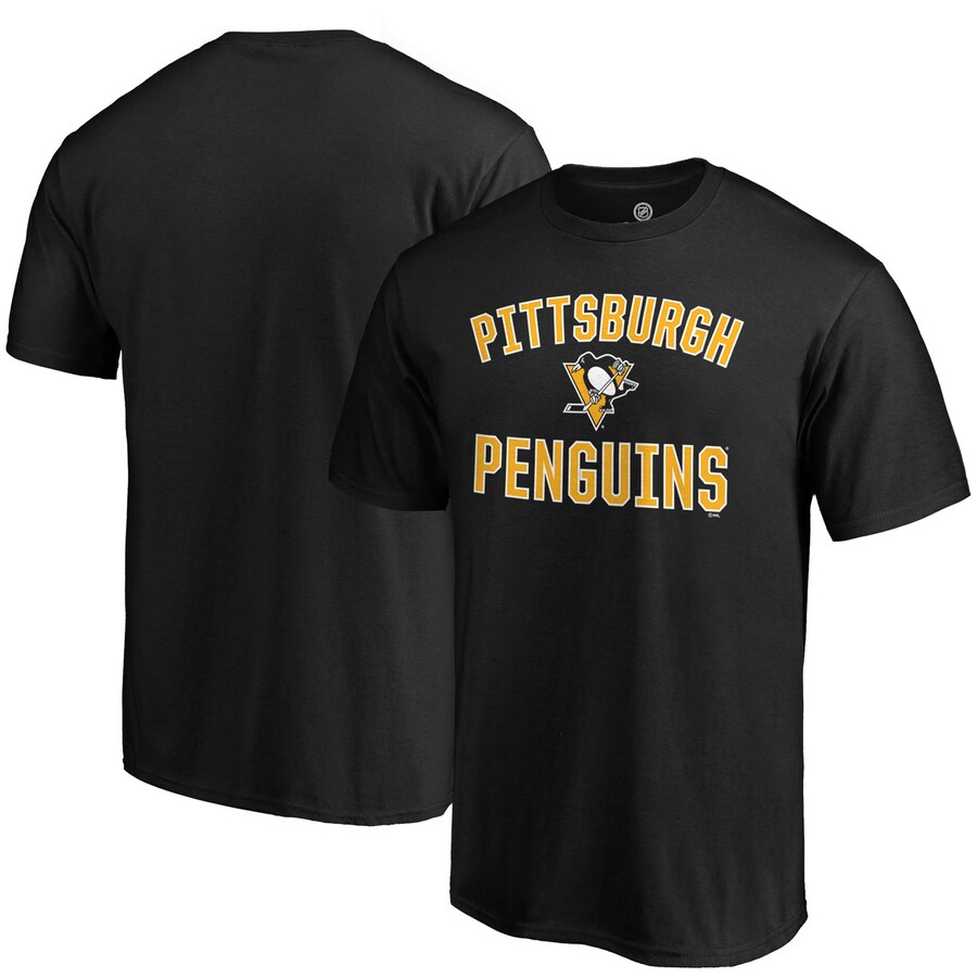 Men's Pittsburgh Penguins Fanatics Black Team Victory Arch T-Shirt - Puhuasuan