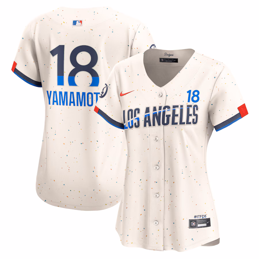 Women's Los Angeles Dodgers Yoshinobu Yamamoto Nike Cream 2024 City Connect Limited Player Jersey - Puhuasuan