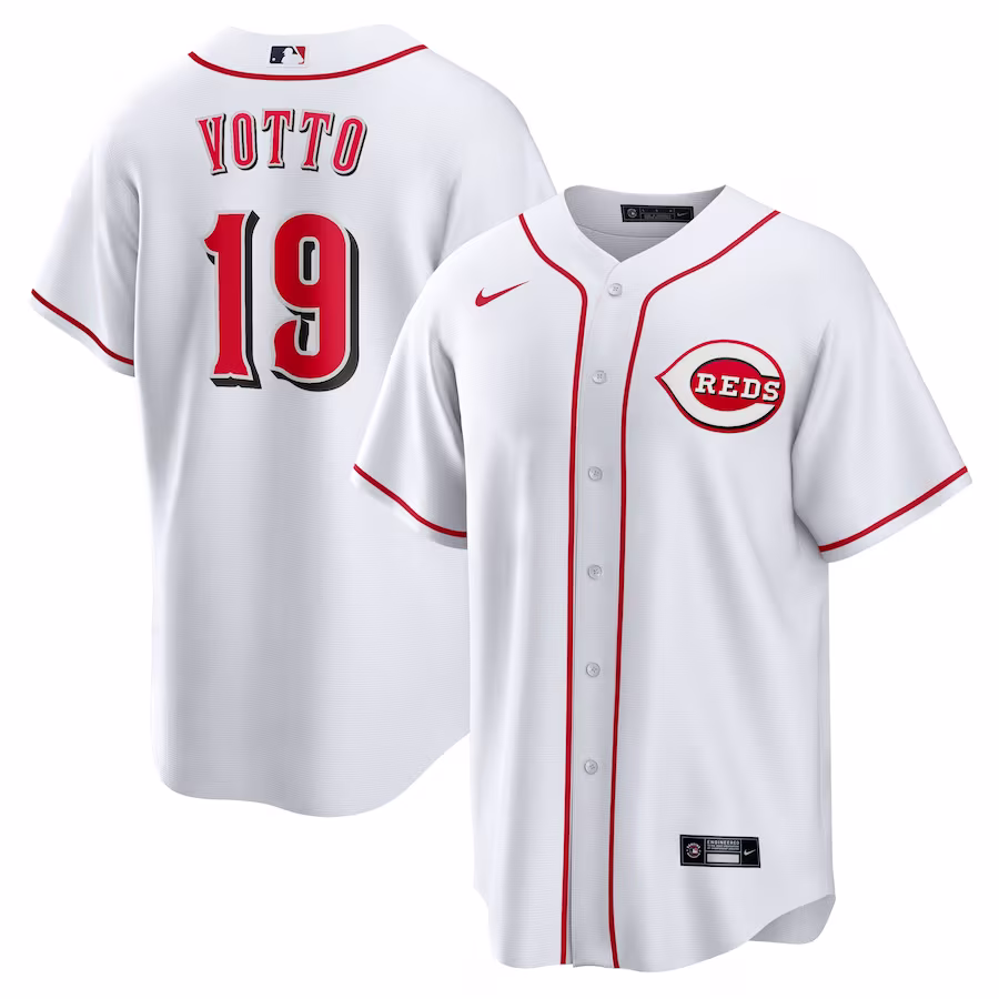 Men's Cincinnati Reds Joey Votto Nike White Home Replica Player Name Jersey - Puhuasuan