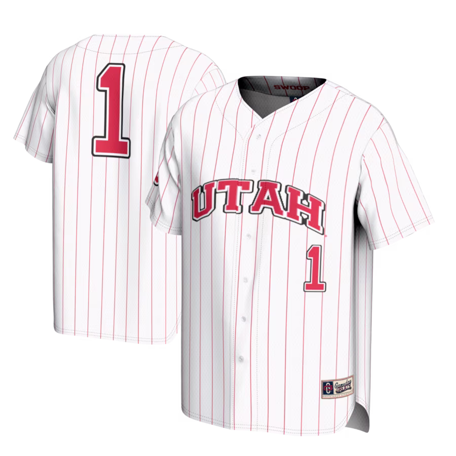 #1 Utah Utes GameDay Greats Youth Lightweight Baseball Fashion Jersey - White - Puhuasuan