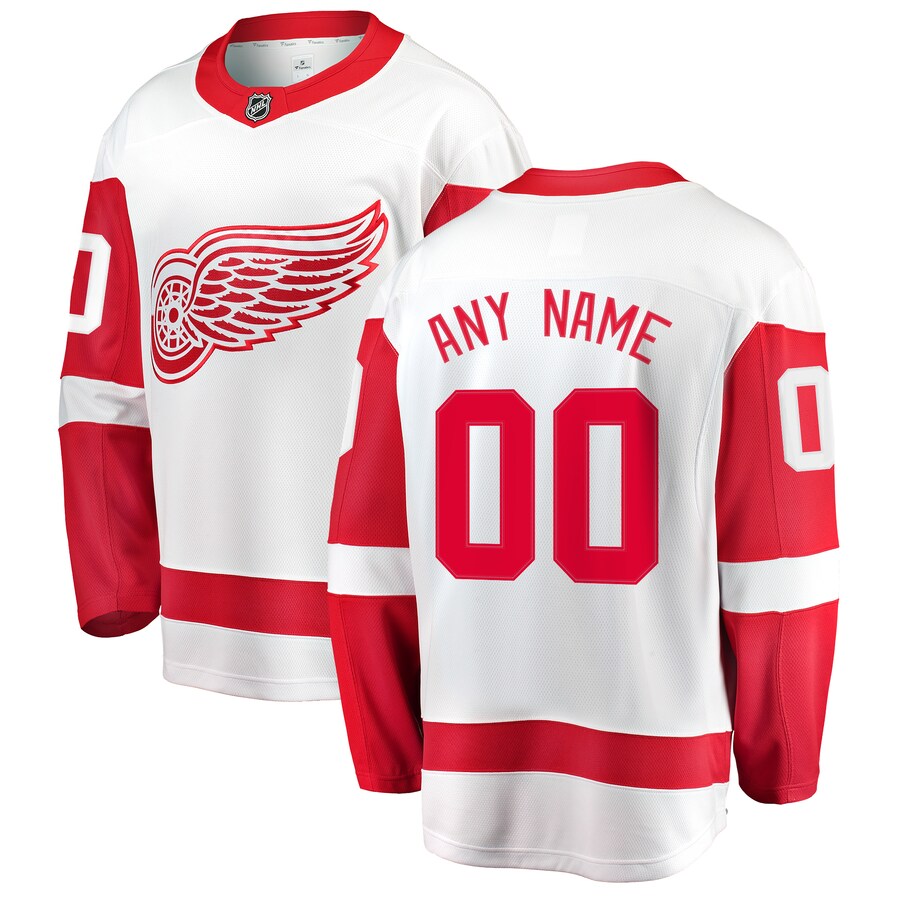 Men's Detroit Red Wings Fanatics Branded White Away Breakaway Custom Jersey - Puhuasuan