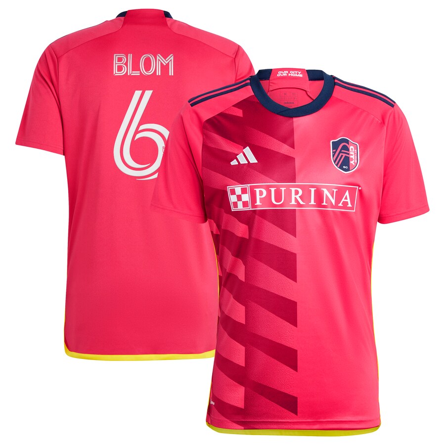 Men's St. Louis City SC Njabulo Blom adidas Red 2023 CITY Kit Replica Jersey - Puhuasuan