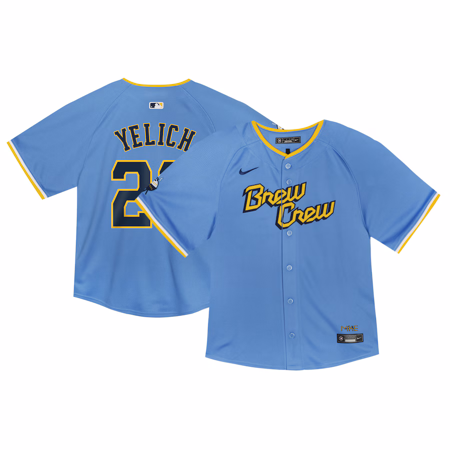 Toddler Milwaukee Brewers Christian Yelich Nike Powder Blue City Connect Limited Player Jersey - Puhuasuan