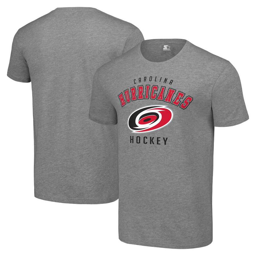 Men's Carolina Hurricanes Starter Heather Gray Logo T-Shirt - Puhuasuan