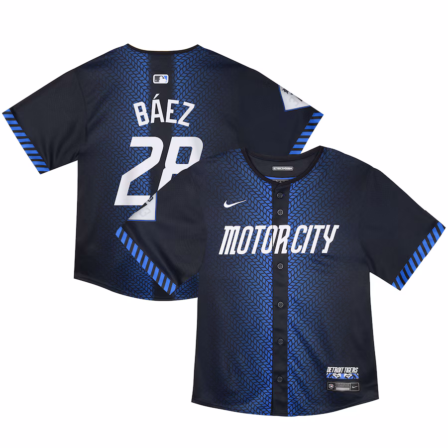 Toddler Detroit Tigers Javier Baez Nike Navy 2024 City Connect Limited Jersey - Puhuasuan