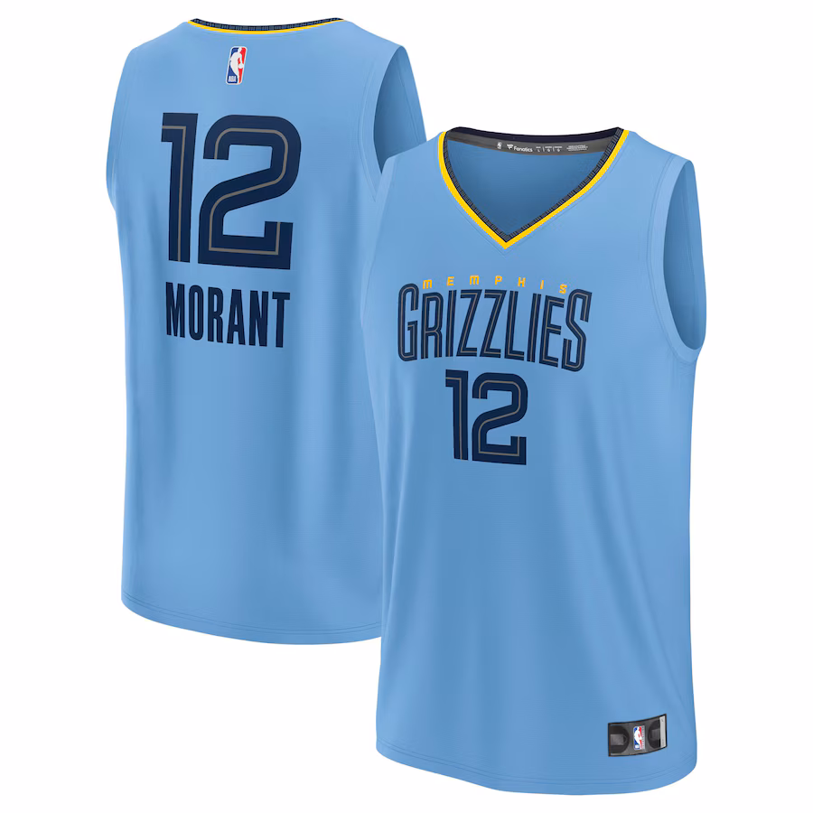 Youth Memphis Grizzlies Ja Morant Fanatics Light Blue Fast Break Player Jersey - Statement Edition - Puhuasuan