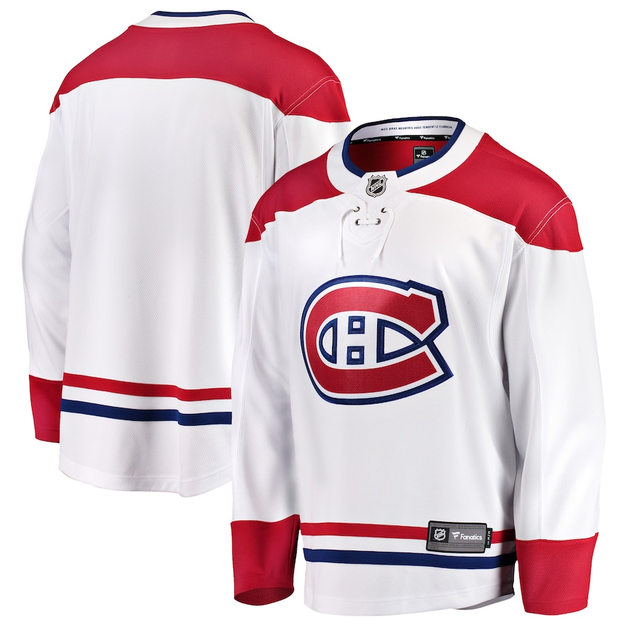 Men's Montreal Canadiens Fanatics White Breakaway Away Jersey - Puhuasuan
