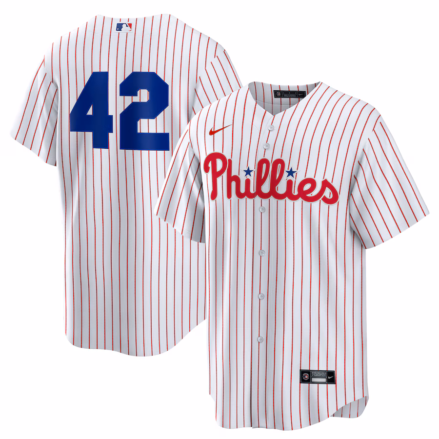 Men's Philadelphia Phillies Nike White Home 2025 Jackie Robinson Day Replica Jersey - Puhuasuan