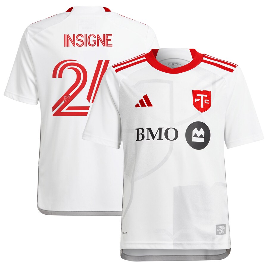 Youth Toronto FC Lorenzo Insigne adidas White 2024 GTA Kit Replica Player Jersey - Puhuasuan