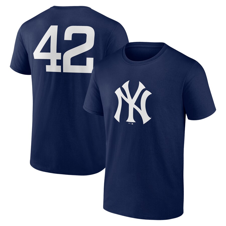 Men's New York Yankees Navy Jackie Robinson Day Name & Number T-Shirt - Puhuasuan