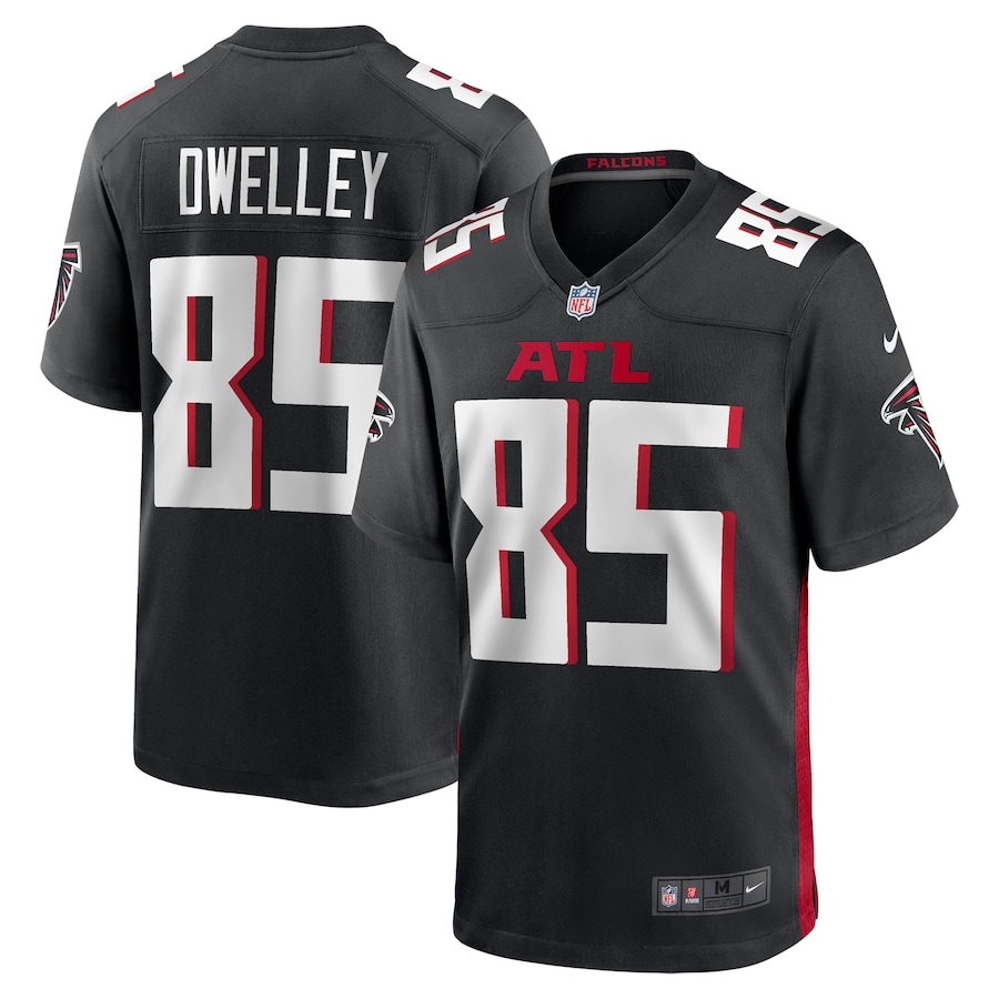 Men's Atlanta Falcons Ross Dwelley Nike Black Team Game Jersey - Puhuasuan