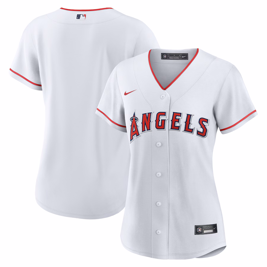 Women's Los Angeles Angels Nike White Home Replica Team Jersey - Puhuasuan
