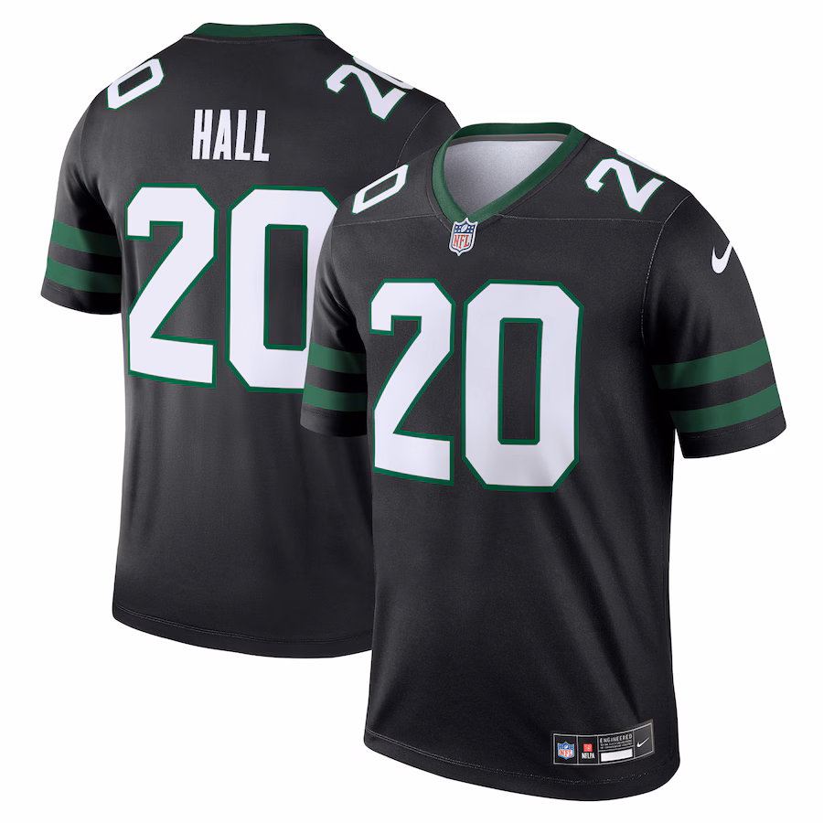 Men's New York Jets Breece Hall Nike Black Alternate Legend Player Performance Top - Puhuasuan