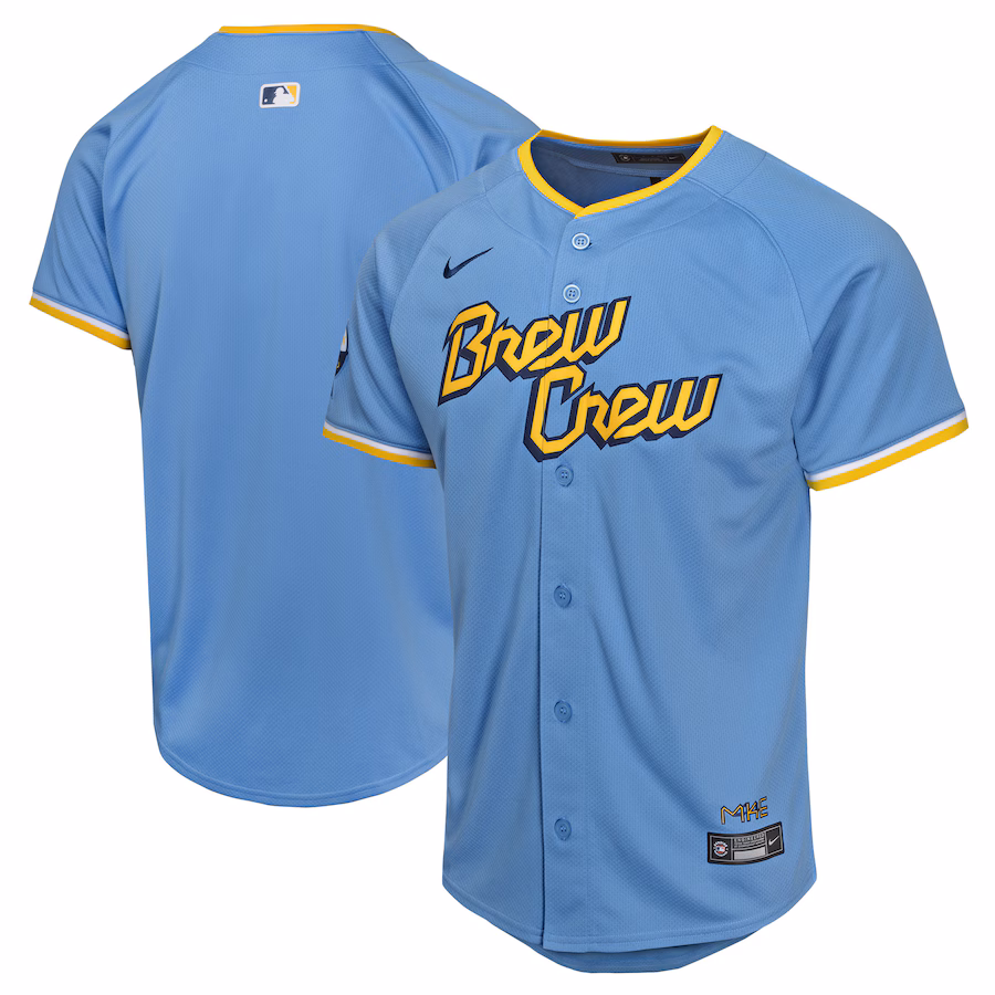 Youth Milwaukee Brewers  Nike Powder Blue City Connect Limited Jersey - Puhuasuan