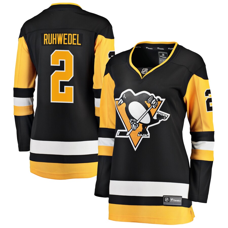 Women's Pittsburgh Penguins Chad Ruhwedel Fanatics Branded Black Premier Breakaway Player Jersey - Puhuasuan