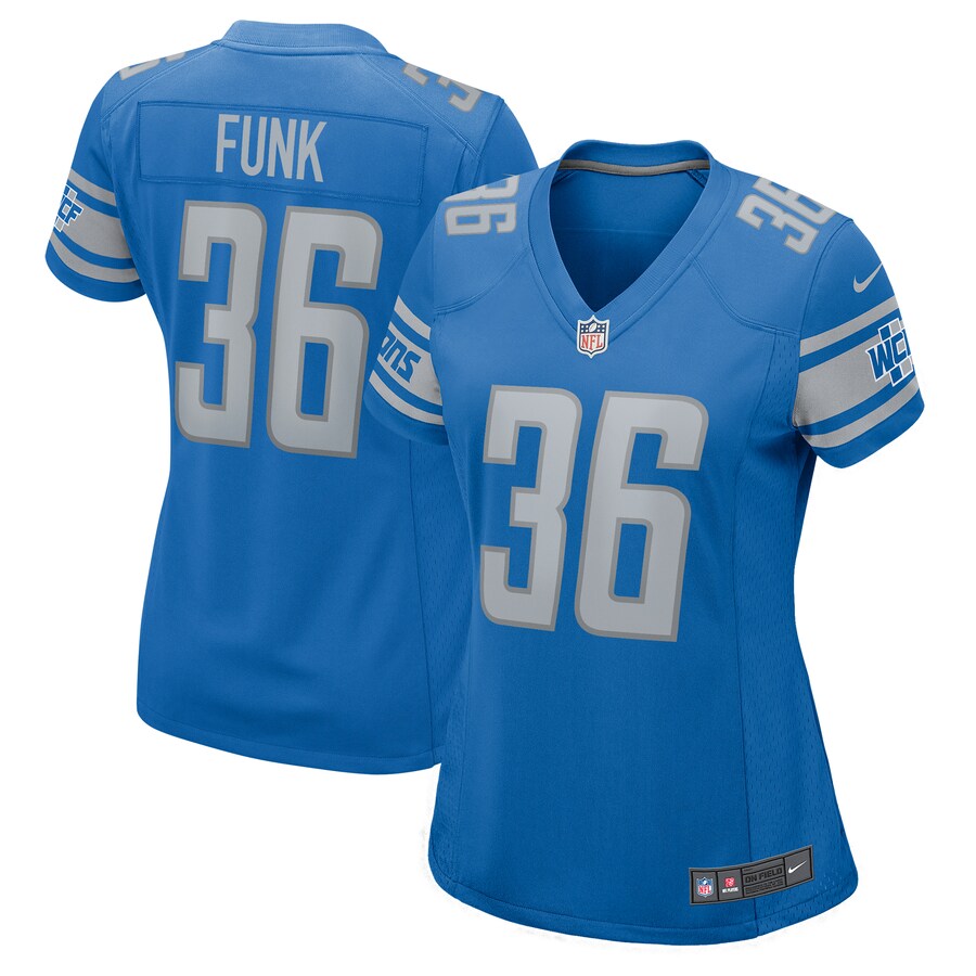 Women's Detroit Lions Jake Funk Nike  Blue  Game Jersey - Puhuasuan