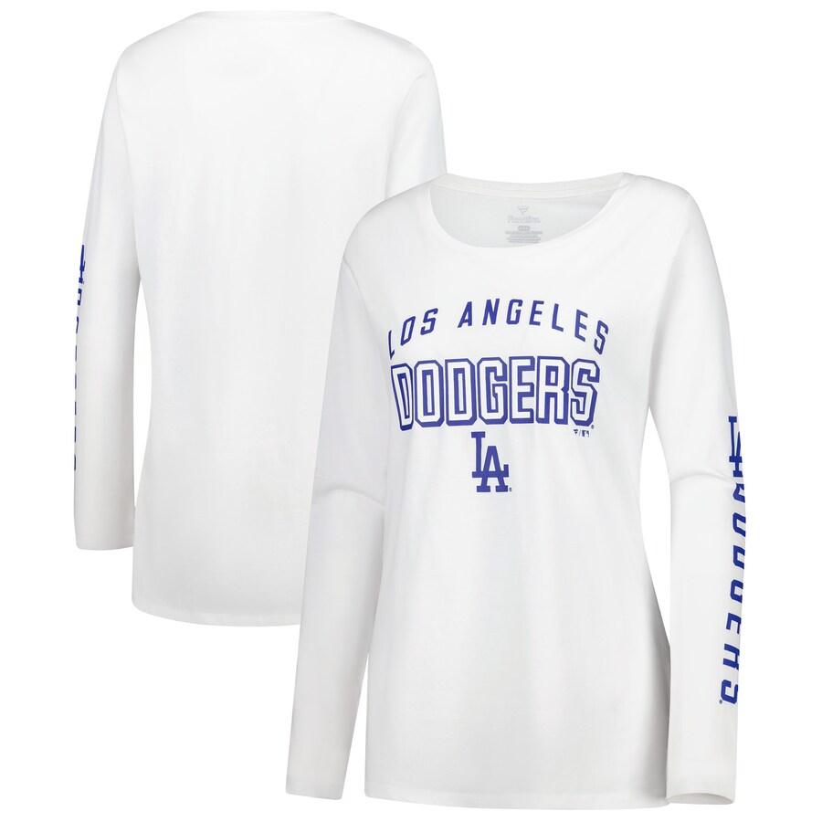 Women's Los Angeles Dodgers Fanatics White Team Long Sleeve T-Shirt - Puhuasuan