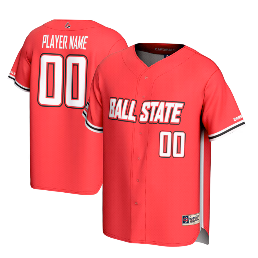 Ball State Cardinals GameDay Greats NIL Pick-A-Player Lightweight Baseball Jersey - Cardinal - Puhuasuan