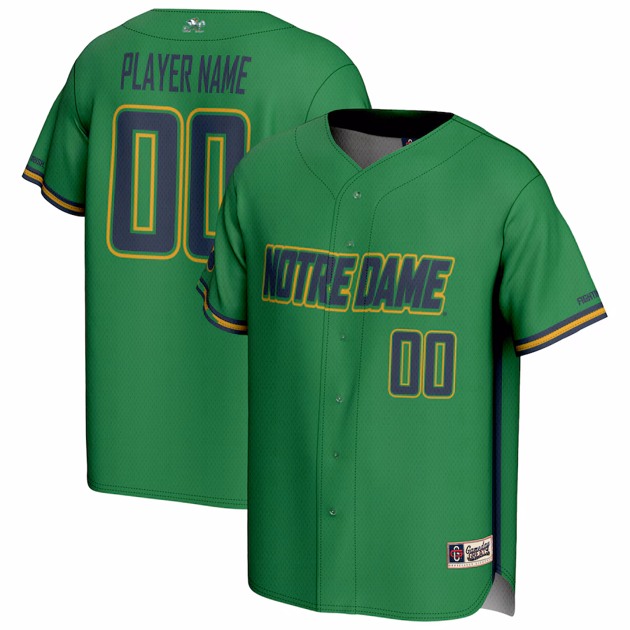 Notre Dame Fighting Irish GameDay Greats Youth NIL Pick-A-Player Baseball Lightweight Jersey - Green - Puhuasuan