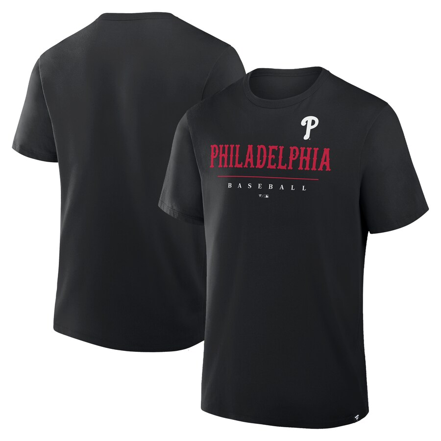Men's Philadelphia Phillies Fanatics Black Color Pop Legacy Clubhouse T-Shirt - Puhuasuan