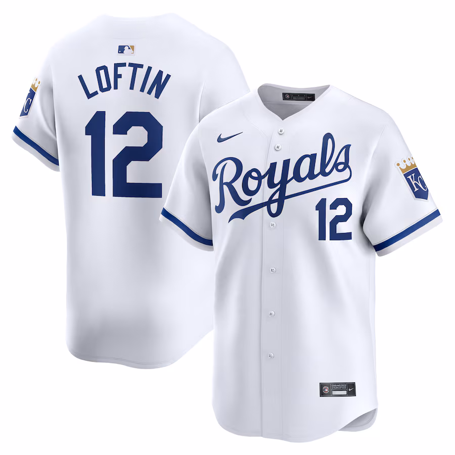 Men's Kansas City Royals Nick Loftin Nike White Home Limited Player Jersey - Puhuasuan