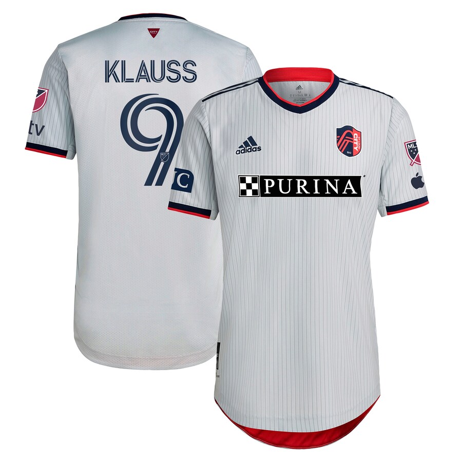 Men's St. Louis City SC Jo?o Klauss adidas Gray 2023 The Spirit Kit Authentic Jersey - Puhuasuan